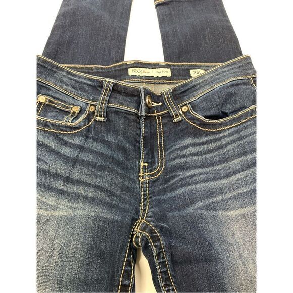 BKE Women's 5-Pocket Distressed Payton Denim Jeans Medium Wash Blue Size 25L - Picture 4 of 8